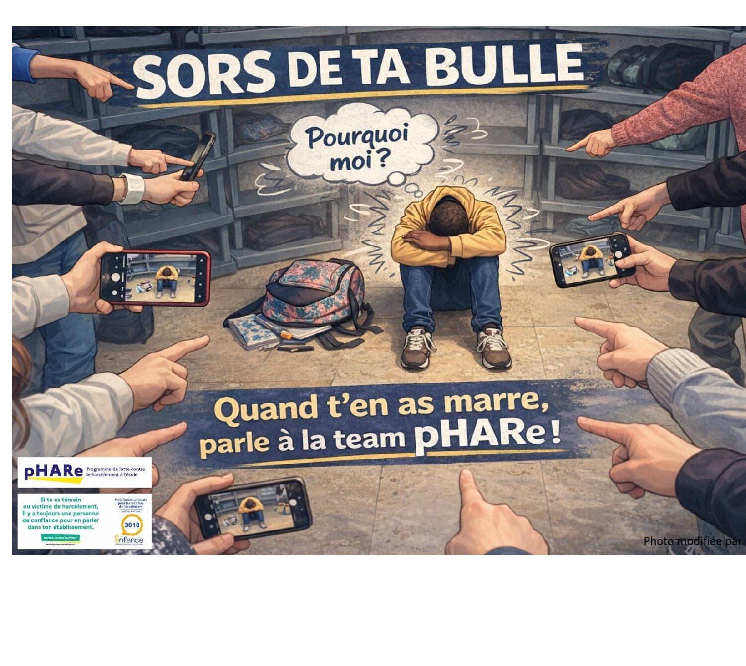 Affiche Sors de ta bulle &mdash; Quand t'en as marre, parle &agrave; la team pHARe !